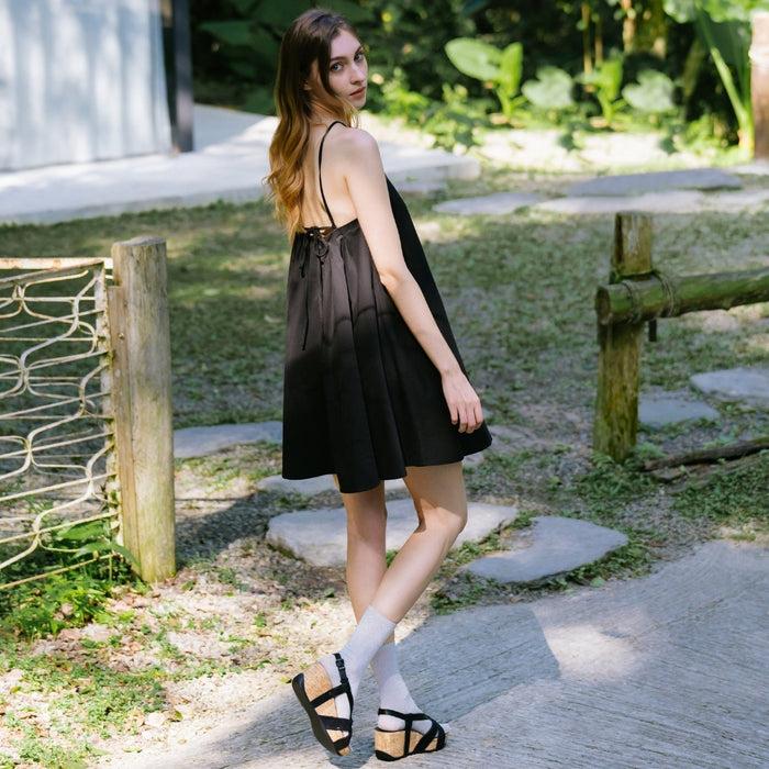 Bussola Formentera Bowknot Wedge Sandals (Nero)