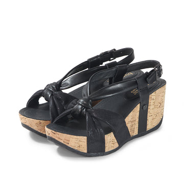 bussola Formentera Bowknot Wedge Sandals (Nero)