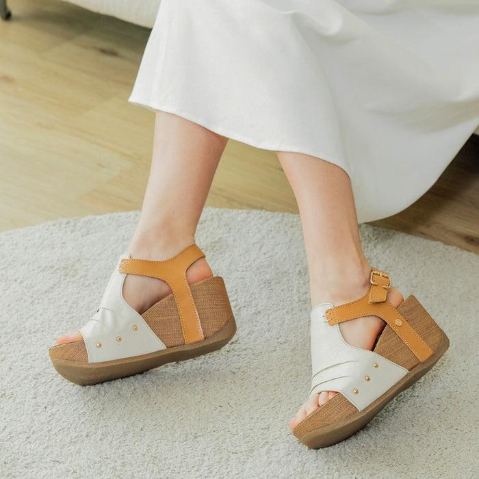 Bussola Formentera Glove Wedge Sandals (Chalk)