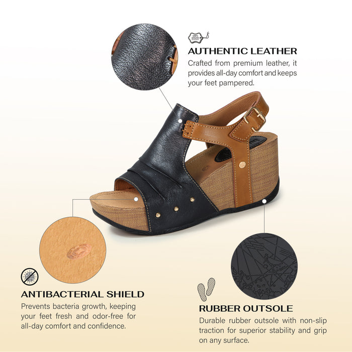 Bussola Formentera Glove Wedge Sandals (Nero)