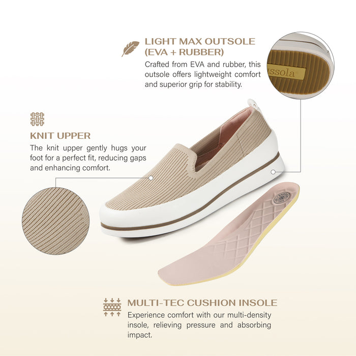 Bussola Koln Knit Slip-On Shoes (Doeskin)