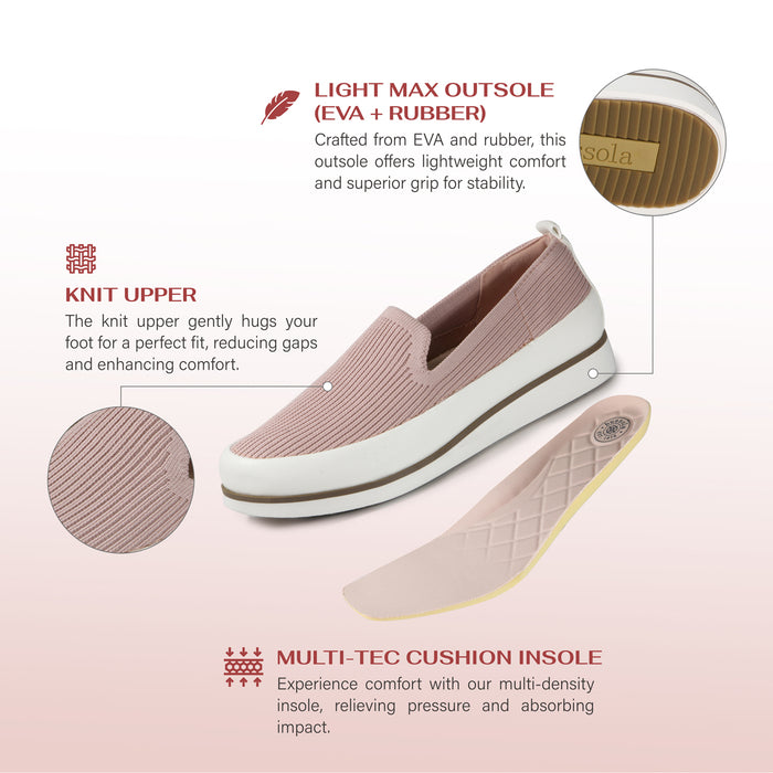 Bussola Koln Knit Slip-On Shoes (Rose)