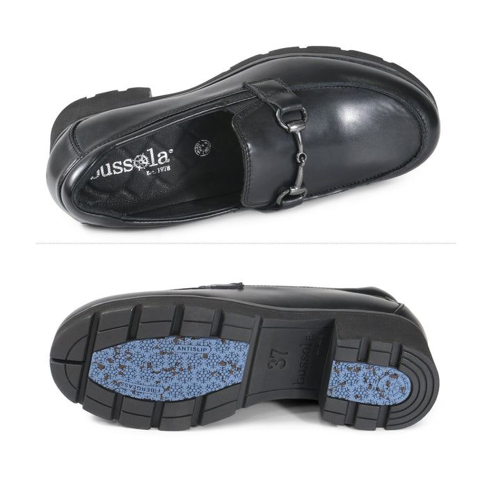 Bussola Palermo Horsebit Chunky Loafers (Nero)