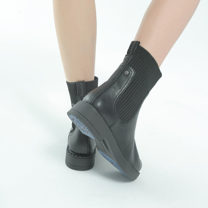 Bussola Roma Knitted-Sock Ice-Grip Boots (Nero)