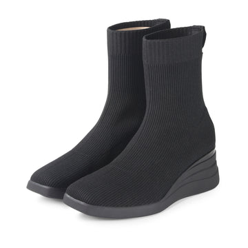 bussola Savona Knit Wedge Boots (Nero)