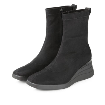 bussola Savona Suede Wedge Boots (Nero)