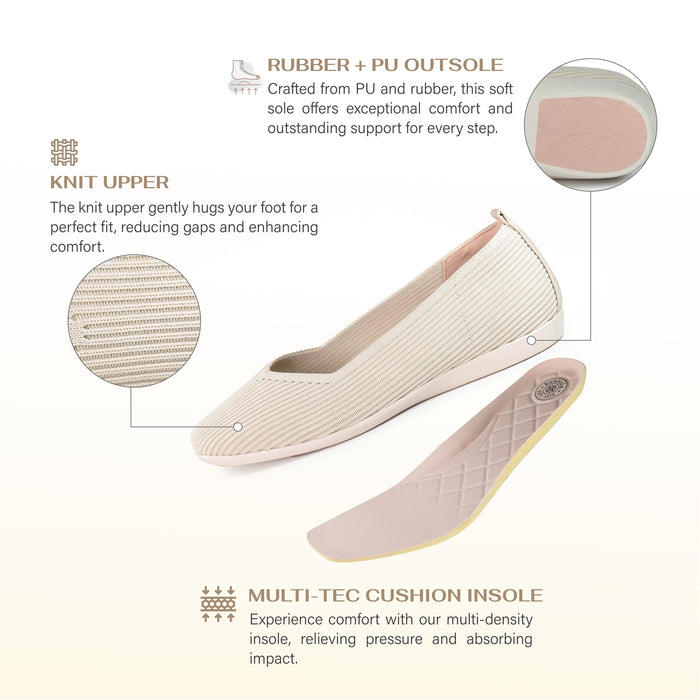 Bussola Vicenza Knit Ballet Flats (Angora)