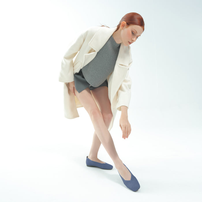 Bussola Vicenza Knit Ballet Flats (Blue)