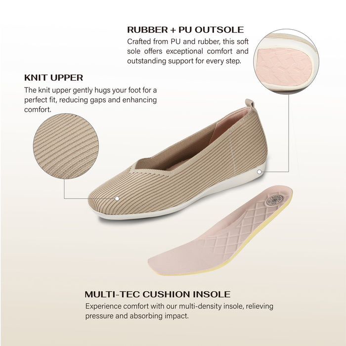 Bussola Vicenza Knit Ballet Flats (Doeksin)