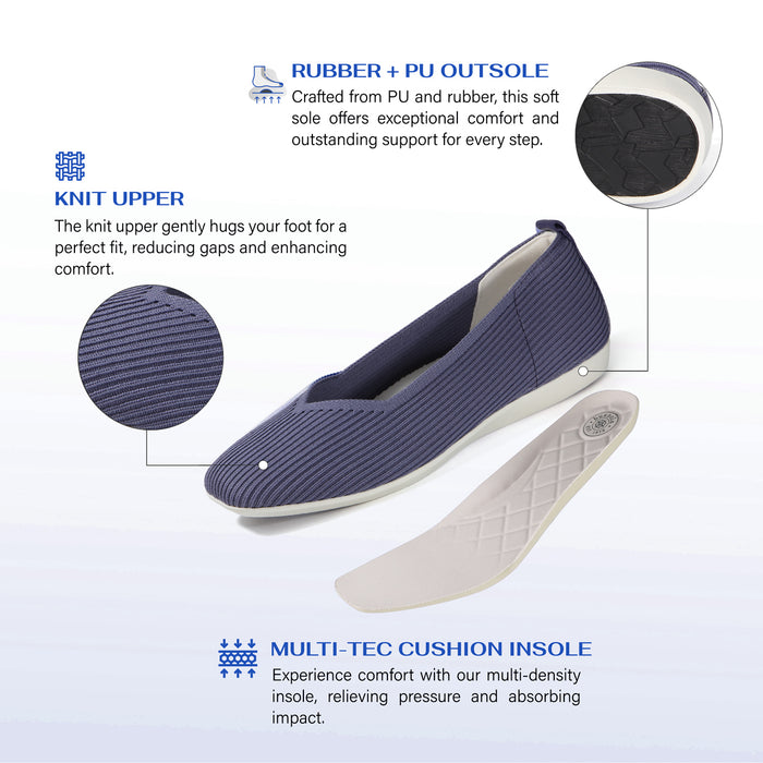 Bussola Vicenza Knit Ballet Flats (Dusk)