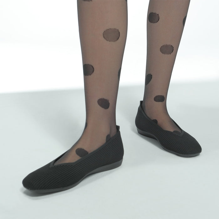 Bussola Vicenza Knit Ballet Flats (Nero)