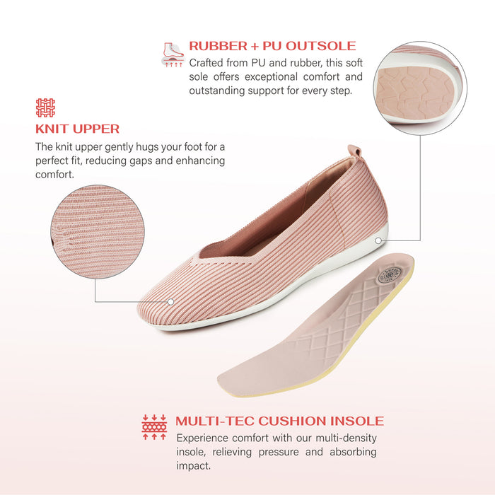 Bussola Vicenza Knit Ballet Flats (Rose)