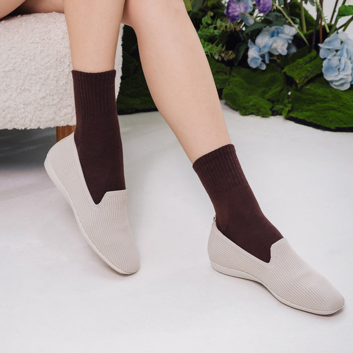 Bussola Vicenza Knit Flat Shoes (Angora)