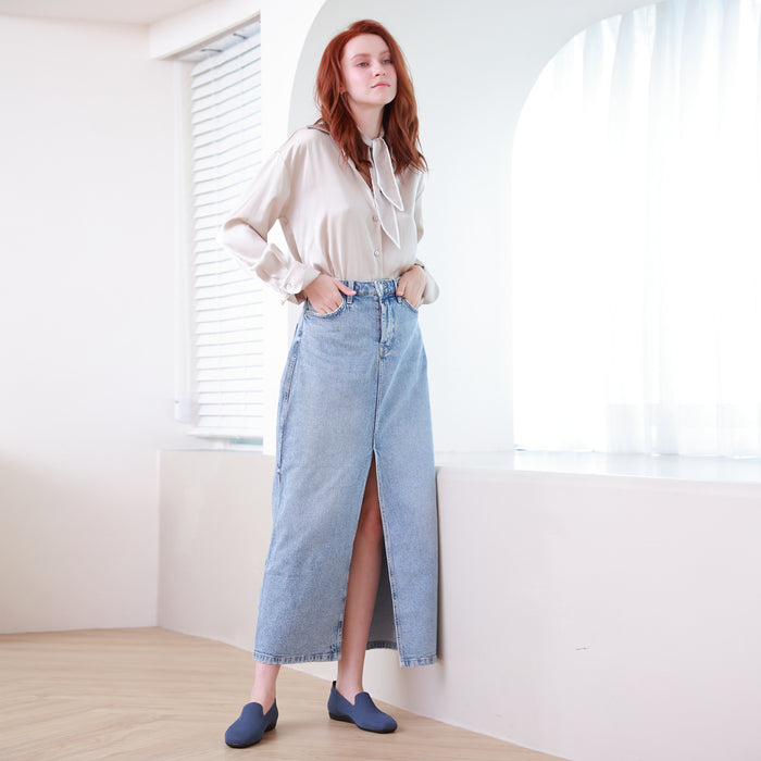 Bussola Vicenza Knit Flat Shoes (Blue)