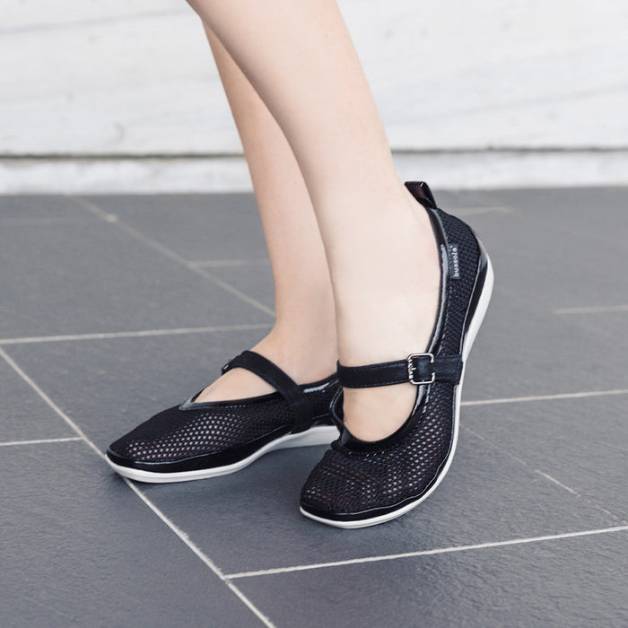 Bussola Vicenza Mesh Ballet Flats (Nero)