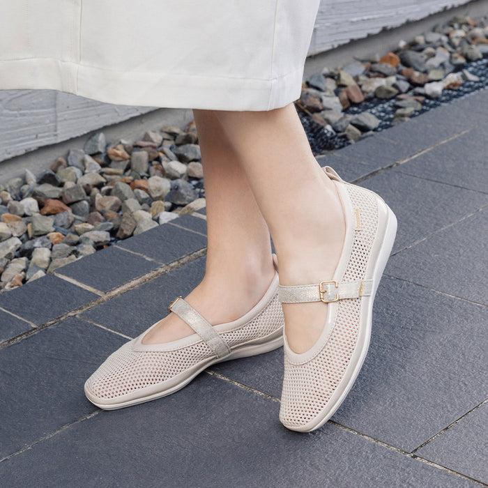 Bussola Vicenza Mesh Ballet Flats (White)