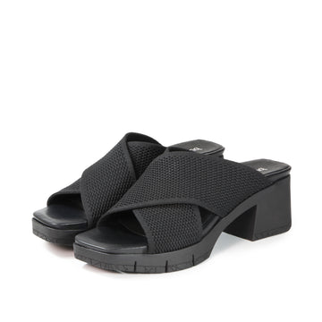 bussola Volterra Cross Straps Heel Sandals (Nero)
