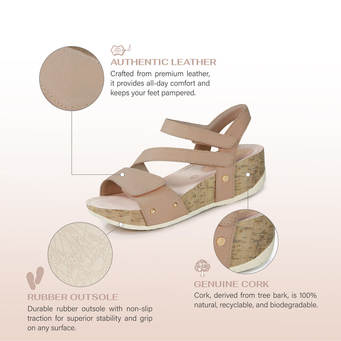 Bussola Formentera 2.0 Adjustable Straps Wedge Sandals (Nude)