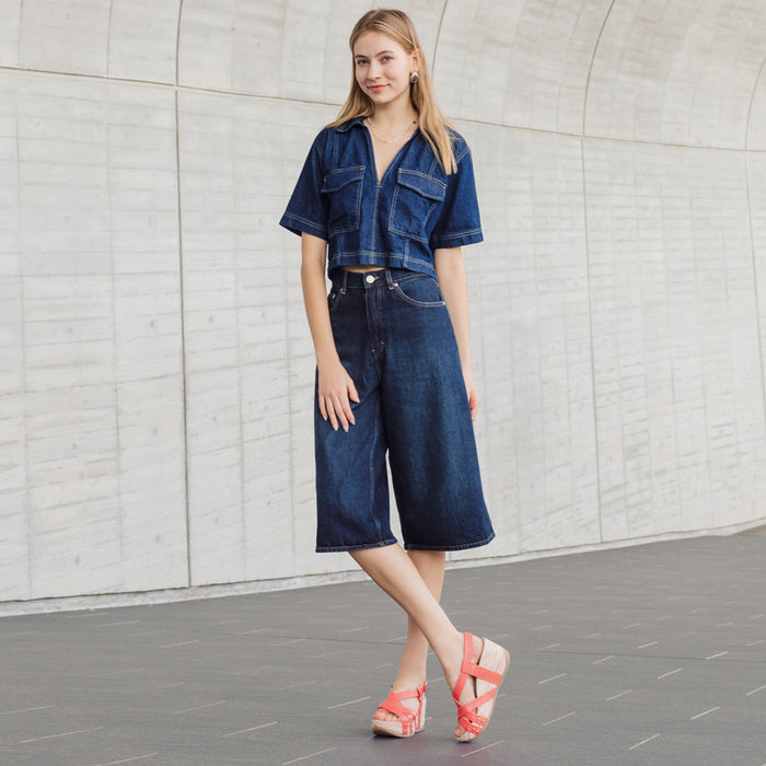 Bussola Formentera Cross Straps Wedge Sandals (Coral)