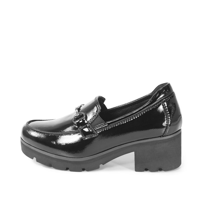 Bussola Palermo Horsebit Chunky Loafers (Vernice Nero)