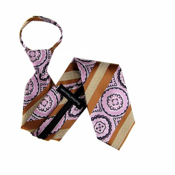 buy your ties Bronze Boys 14 inch Zipper Tie Style: B-ZIP-11606