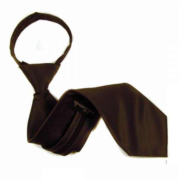 buy your ties Brown Solid Zipper Tie Style: ZIP-ADF-5