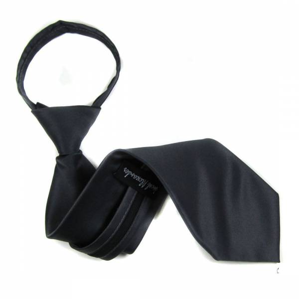 buy your ties Charcoal Solid Zipper Tie Style: ZIP-ADF-29