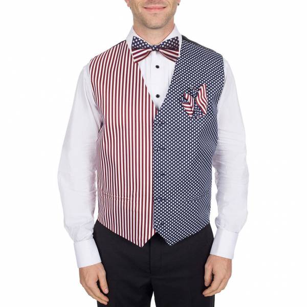buy your ties Flag Vest Bow Tie & Hanky Style: VBH-ADF-306