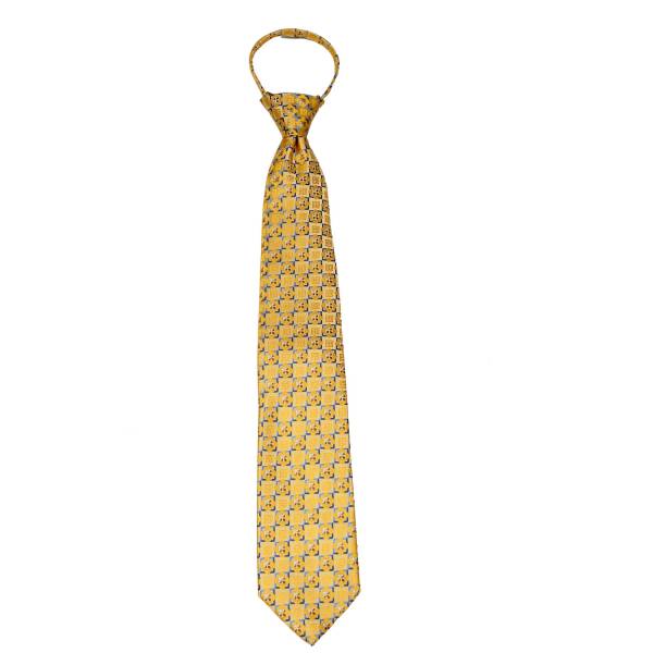 buy your ties Gold Pattern Men's Zipper Tie Style: ZIP-12801
