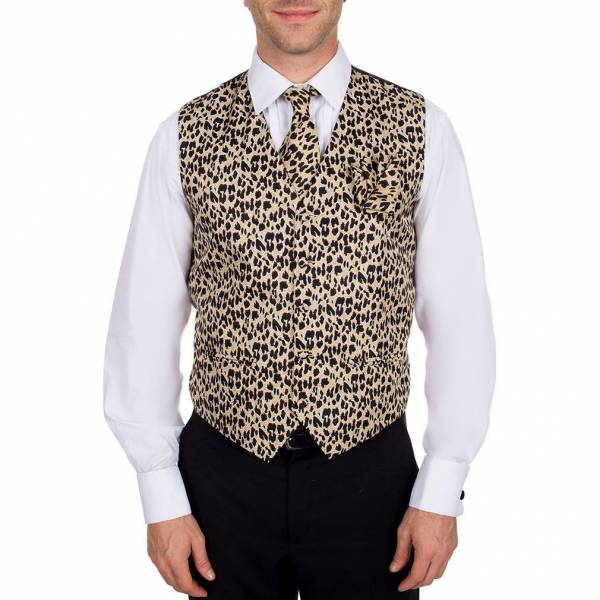 buy your ties Leopard Print Vest Tie & Hanky Style: VTH-ADF-301