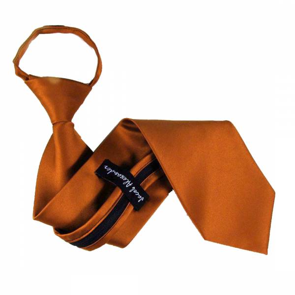 buy your ties Peach Solid Zipper Tie Style: ZIP-ADF-27