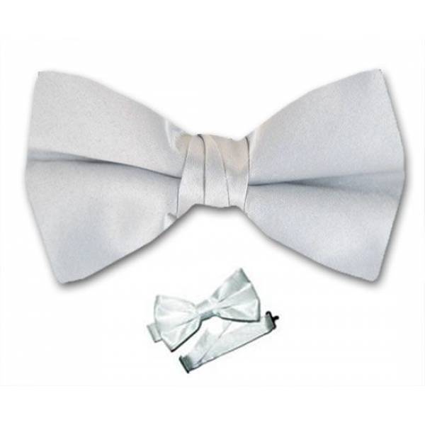 buy your ties Pre Tied Bow Tie Silk Style: PBTSILVER
