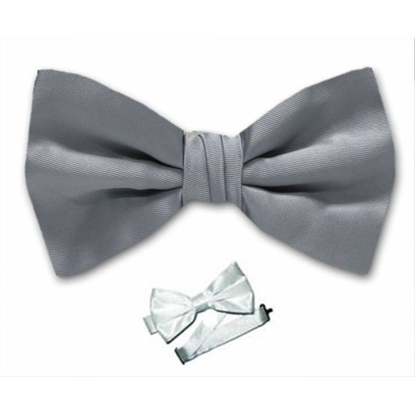buy your ties Silver Pre Tied Bow Tie Style: S-4-PBT