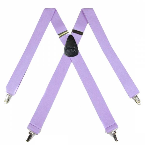 buy your ties Solid Suspenders 1.50 inch Made in U.S.A Style: SUS-13-LILA
