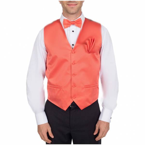 buy your ties Solid Vest Bow Tie & Hanky Style: VBH-ADF-44