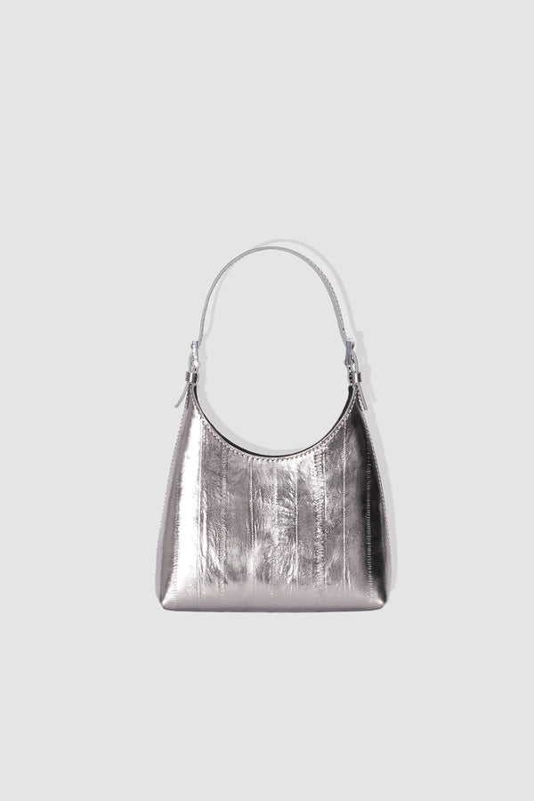 by far Baby Camryn Inox Eel Embossed Metallic Leather Top-Handle Bag