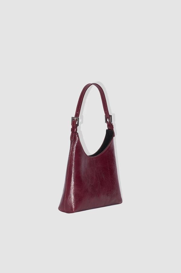 By Far Baby Camryn Sour Cherry Eel Embossed Leather Top-Handle Bag