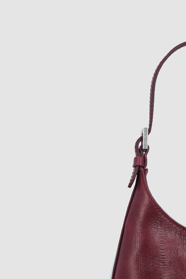 By Far Baby Camryn Sour Cherry Eel Embossed Leather Top-Handle Bag