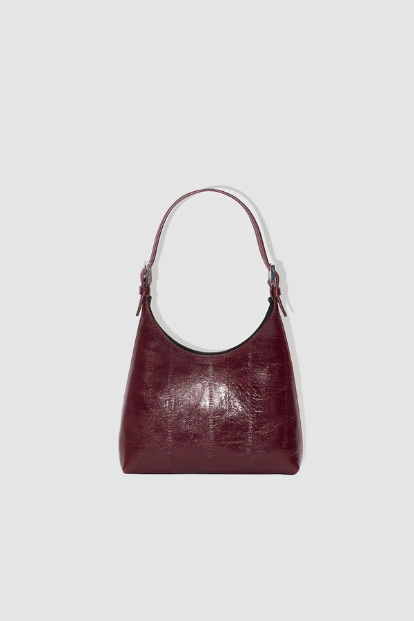 by far Baby Camryn Sour Cherry Eel Embossed Leather Top-Handle Bag