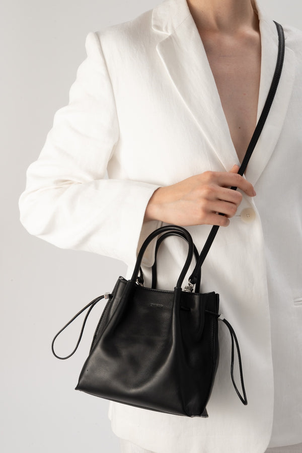 By Far Baby Kayla Black Nappa Leather Top-Handle Bag