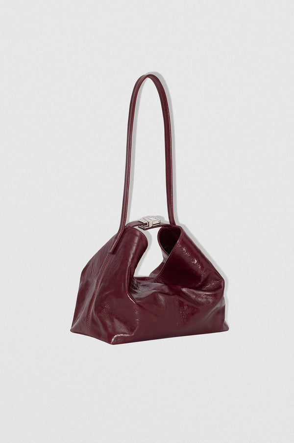 By Far Bea Sour Cherry Creased Calf Leather Hobo Bag