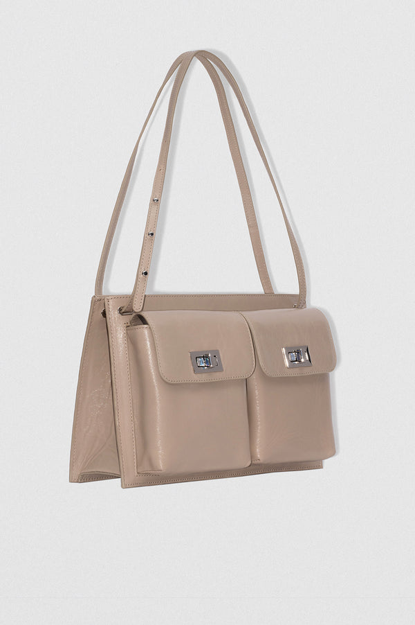By Far Billy Tote Dryland Creased Calf Leather Shoulder Bag