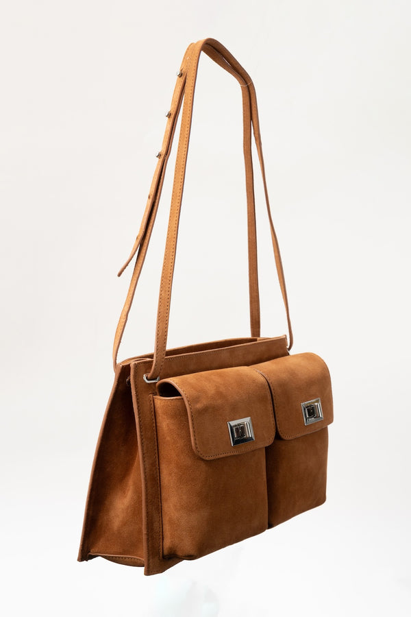 By Far Billy Tote Summer Tan Suede Leather Shoulder Bag