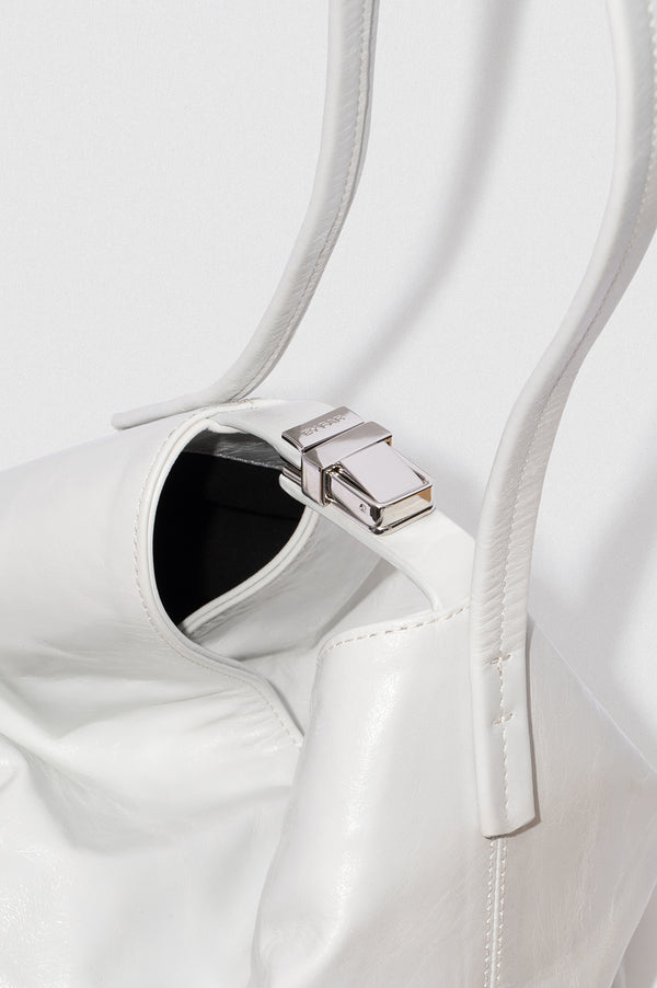 By Far Bea Burrata Creased Calf Leather Hobo Bag