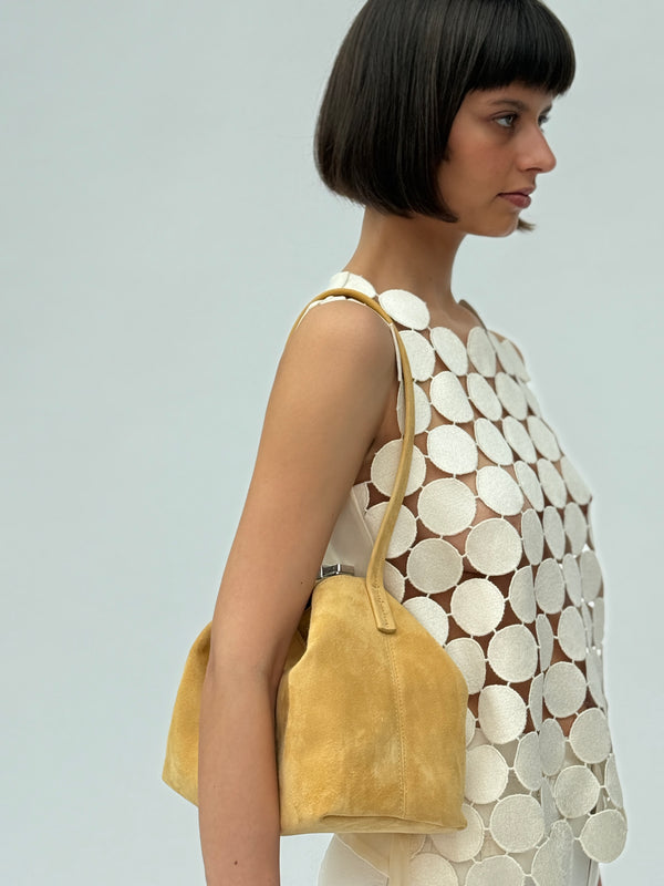 By Far Bea Reed Kid Suede Leather Hobo Bag