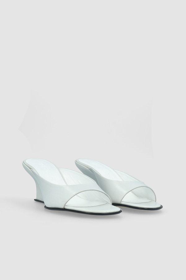 By Far Caroo Burrata Creased Calf Leather Mule