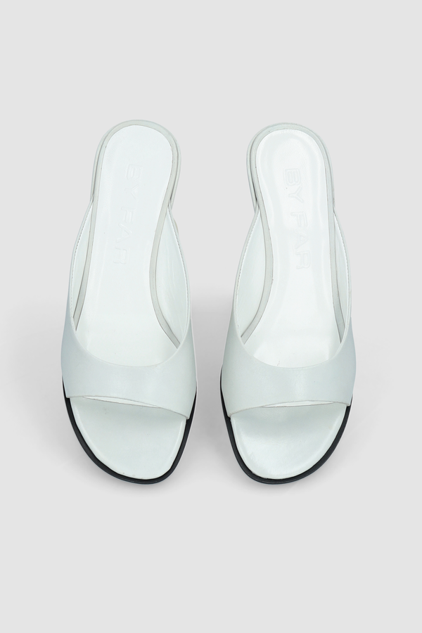 By Far Caroo Burrata Creased Calf Leather Mule