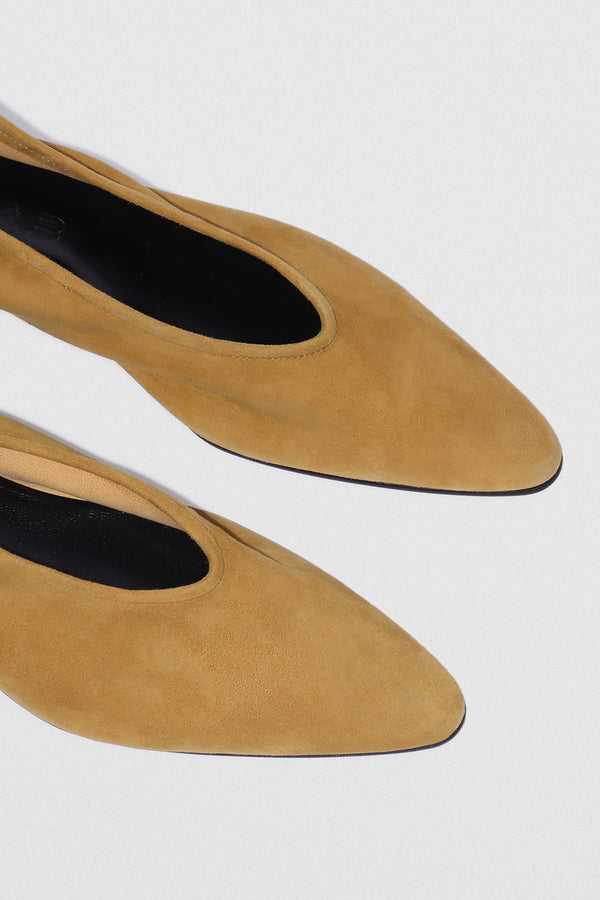 By Far Carré Cumin Kid Suede Leather Pump