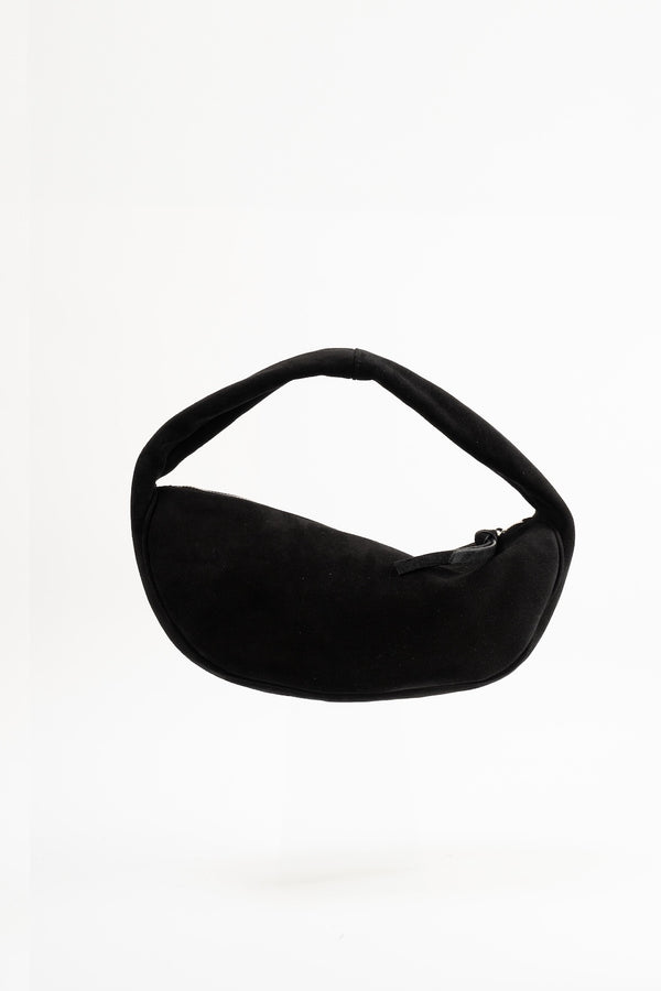 by far Cush Black Suede Leather Shoulder Bag