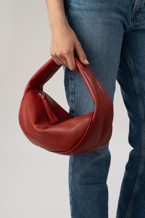 By Far Cush Blood Red Nappa Leather Shoulder Bag